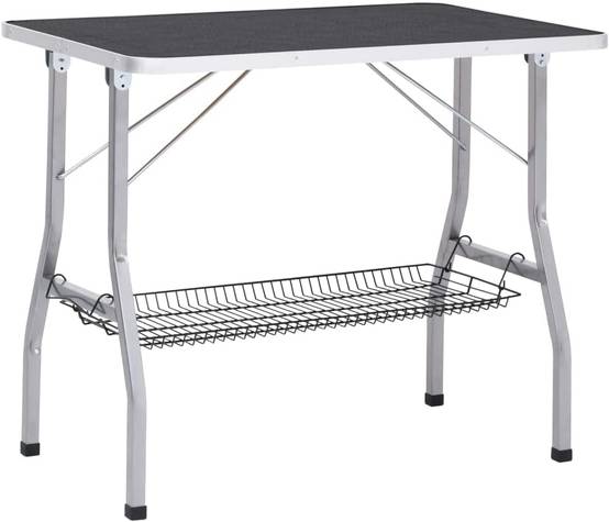 Table de toilettage pliable chats et chiens 90 x 60 x 76 cm acier et MDF noir - PANGIVO - Image 3