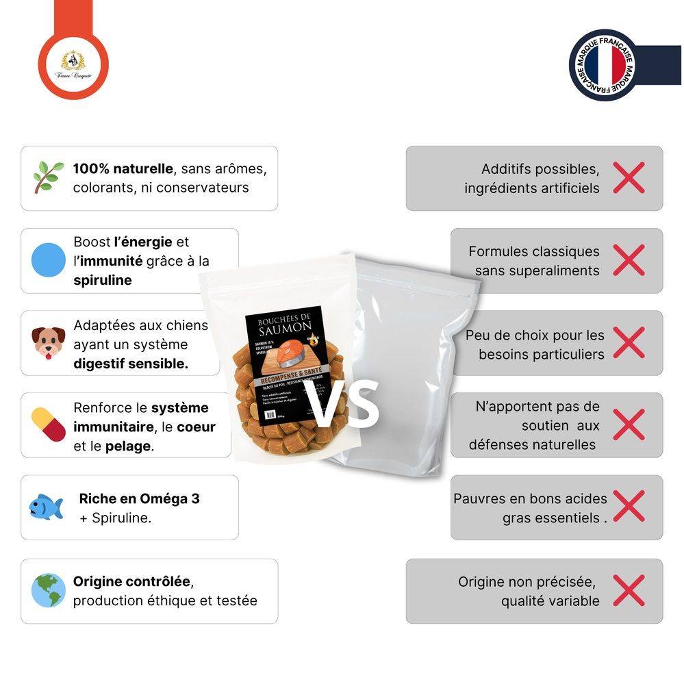 France Croquettes - France Croquettes Friandise pour chien Bouchées de saumon au colostrum - 600 g - Image 2