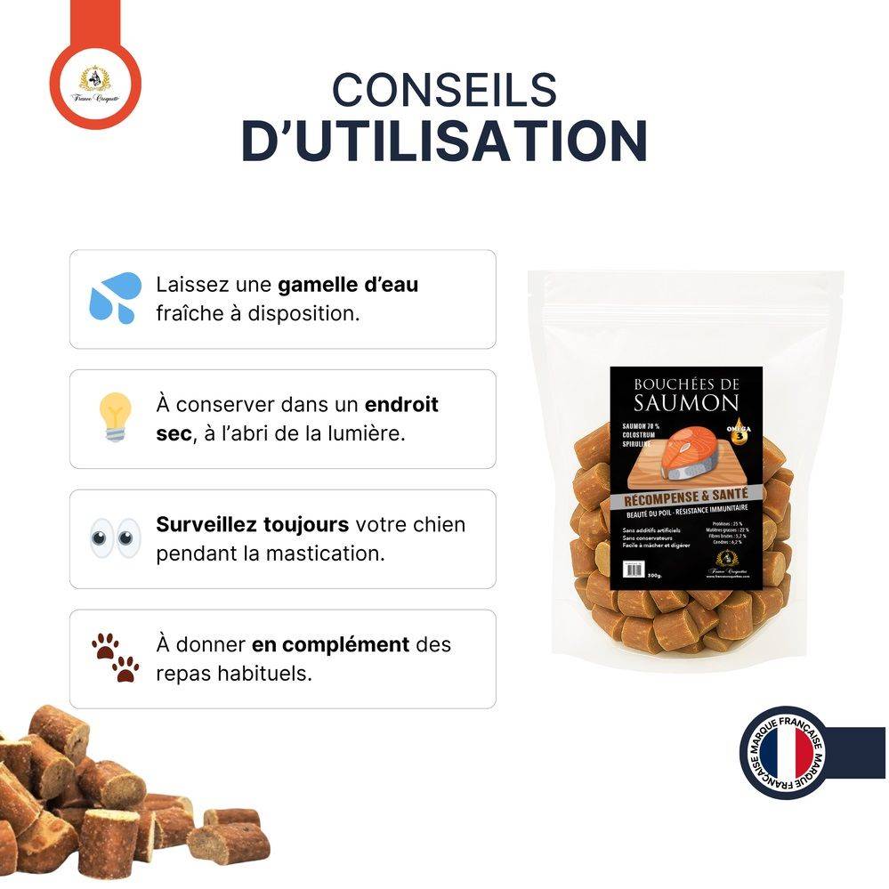 France Croquettes - France Croquettes Friandise pour chien Bouchées de saumon au colostrum - 600 g - Image 4