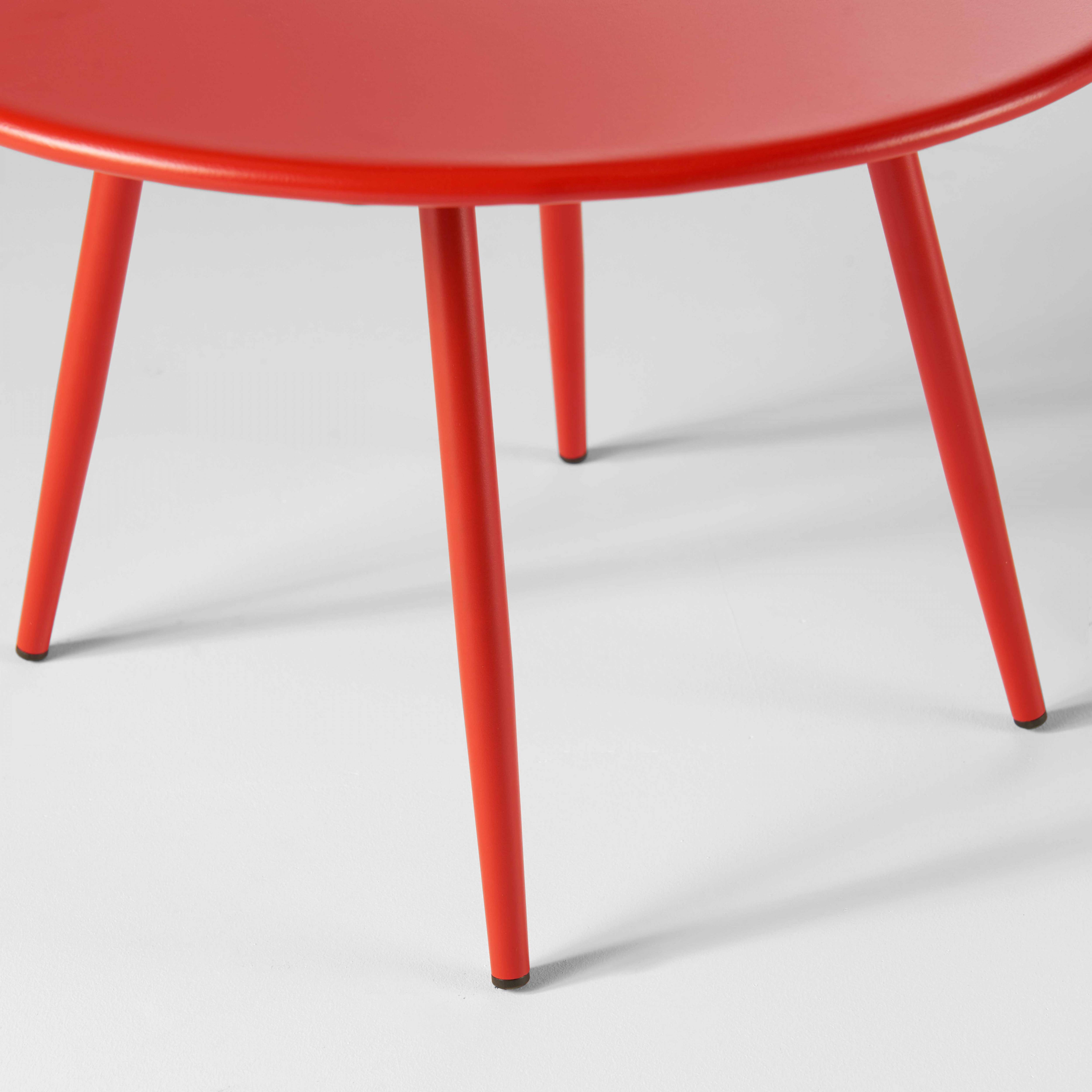 Oviala - Table basse de jardin ronde en métal rouge 50 cm Palavas - Oviala - Imagen 5