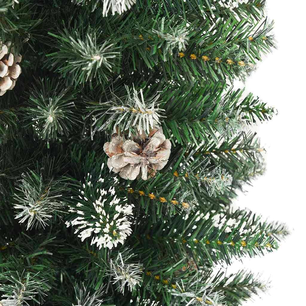 Sapin de Noël | Arbre de Noël artificiel slim avec 300 LED Vert et blanc 210 cm Maison Chic - Image 8