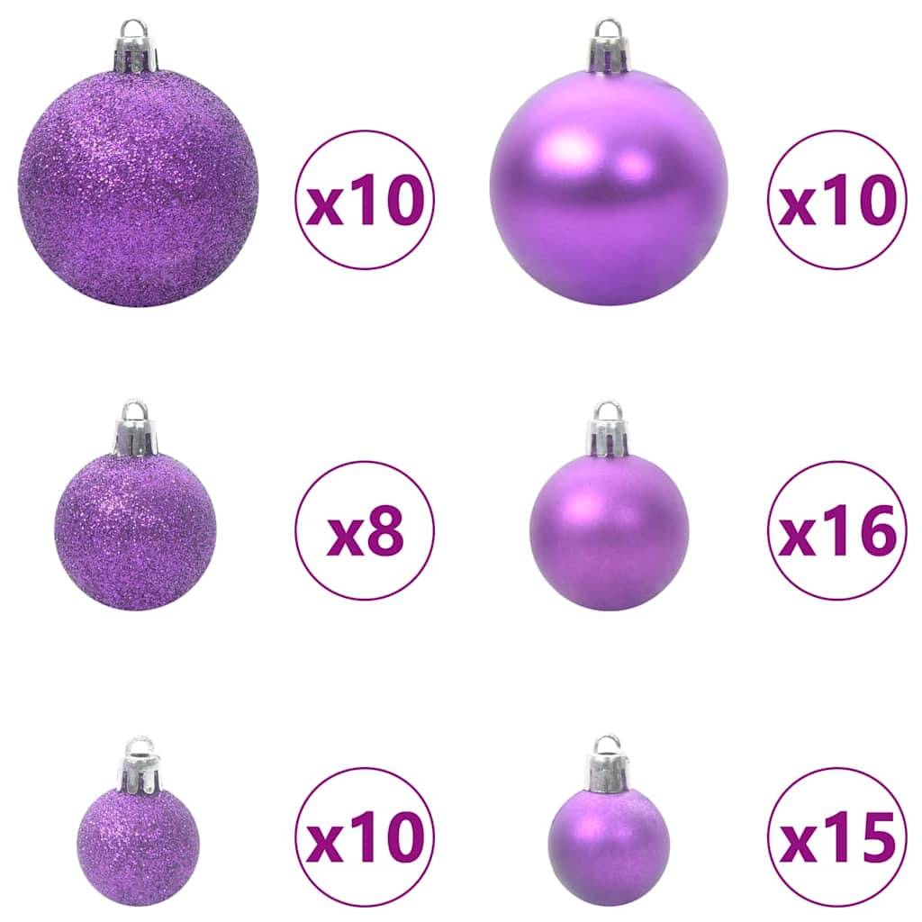 Sapin de Noël | Arbre de Noël artificiel slim avec 300 LED Vert et blanc 210 cm Maison Chic - Image 7