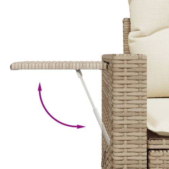 Canapé Extérieur 2 Places Résine Tressée Beige avec Tablette Latérale Pliable Pratique – ComfortXL Outdoor Living - Image 9