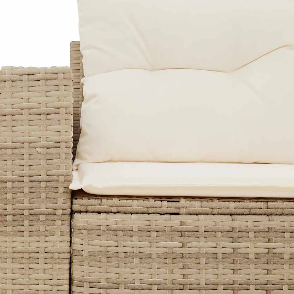 Canapé Extérieur 2 Places Résine Tressée Beige avec Tablette Latérale Pliable Pratique – ComfortXL Outdoor Living - Image 8