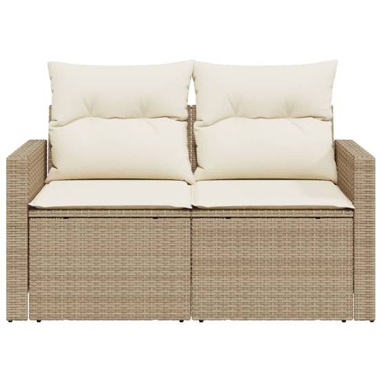 Canapé Extérieur 2 Places Résine Tressée Beige avec Tablette Latérale Pliable Pratique – ComfortXL Outdoor Living - Image 5