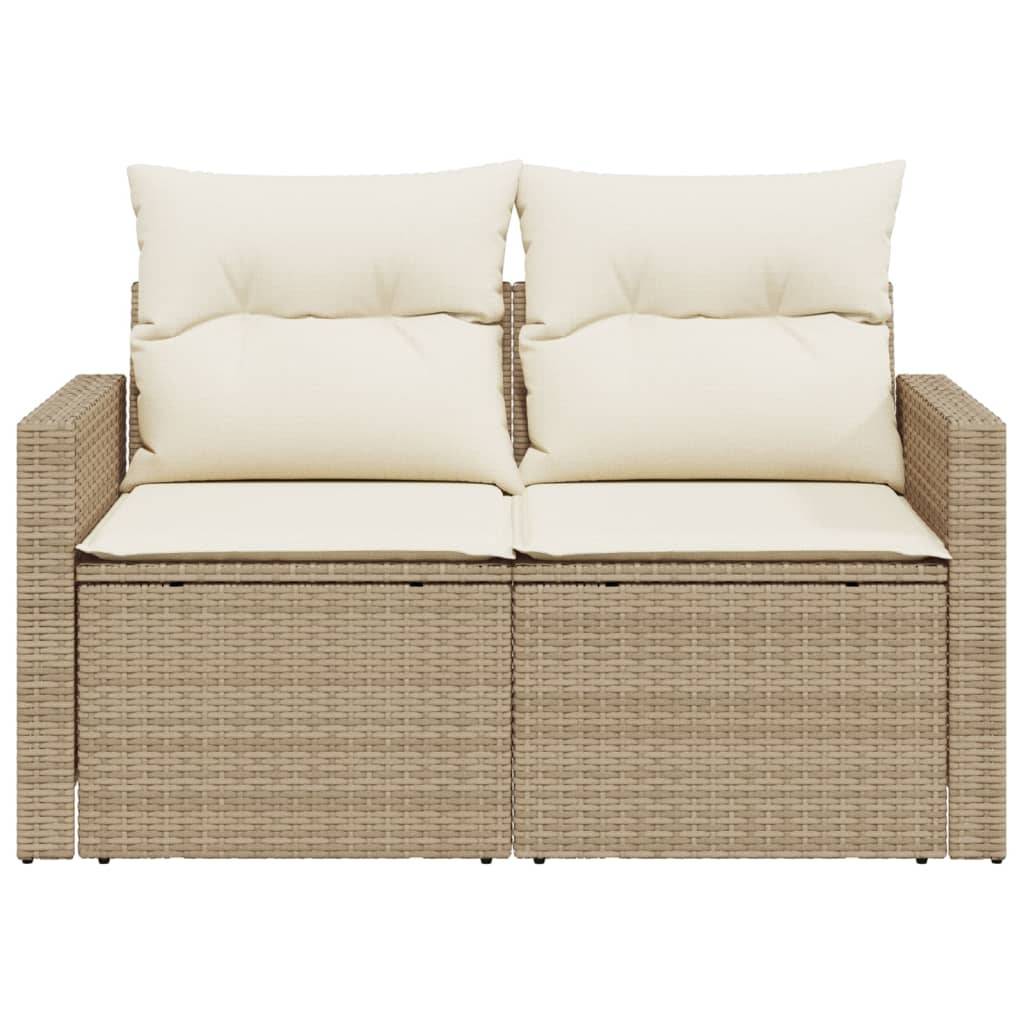 Canapé Extérieur 2 Places Résine Tressée Beige avec Tablette Latérale Pliable Pratique – ComfortXL Outdoor Living - Image 5
