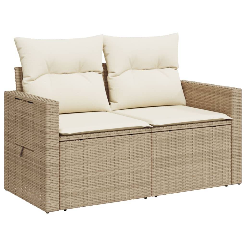 Canapé Extérieur 2 Places Résine Tressée Beige avec Tablette Latérale Pliable Pratique – ComfortXL Outdoor Living - Image 4