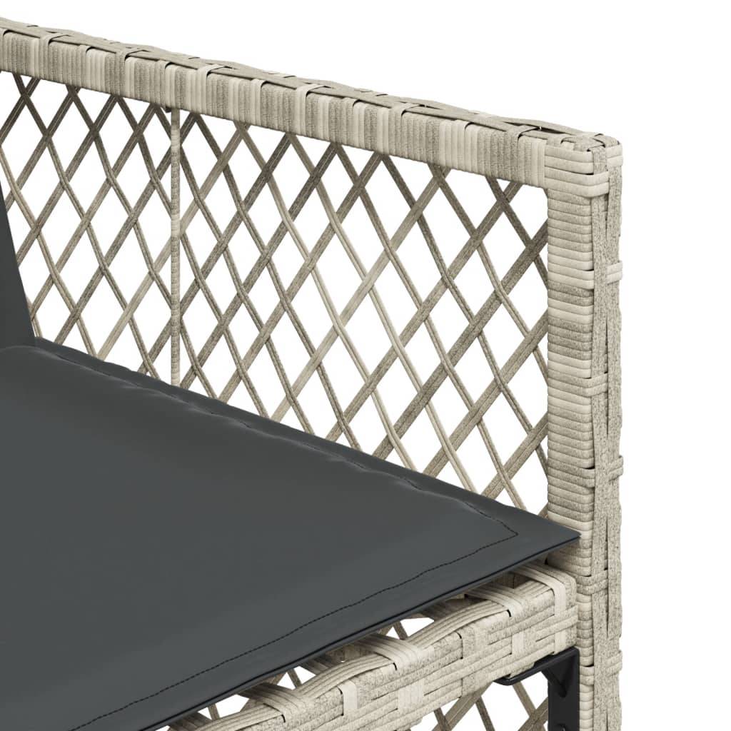 Table et Chaises de Jardin Compactes 5 Pièces Rotin Synthétique Gris Clair Dossiers Rabattables Pratiques – ComfortXL Outdoor Living - Image 8