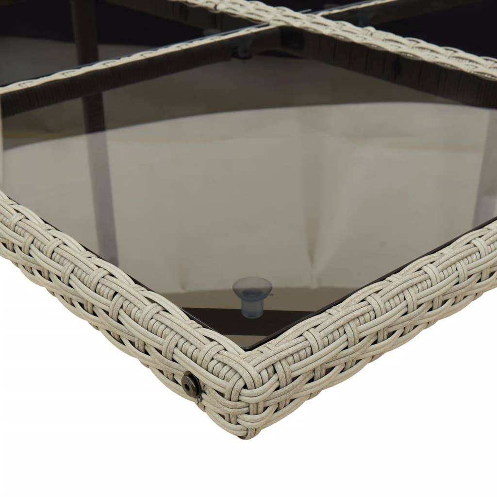 Table et Chaises de Jardin Compactes 5 Pièces Rotin Synthétique Gris Clair Dossiers Rabattables Pratiques – ComfortXL Outdoor Living - Image 7