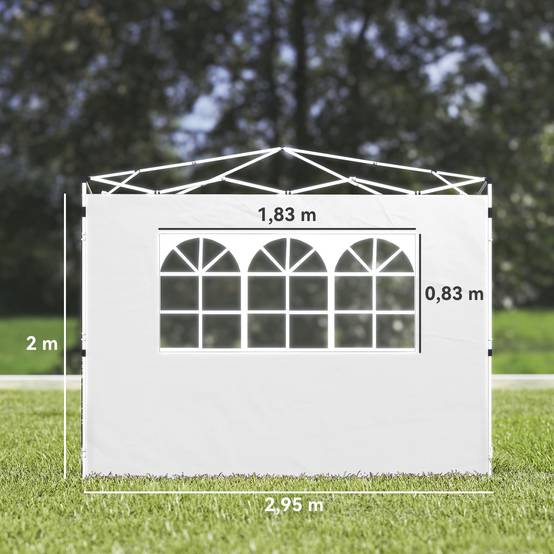 ComfortXL - Parois Latérales Tissu Oxford pour Tonnelle avec Fenêtre Anti-UV 3x3m Blanc - ComfortXL Outdoor Living - Image 5