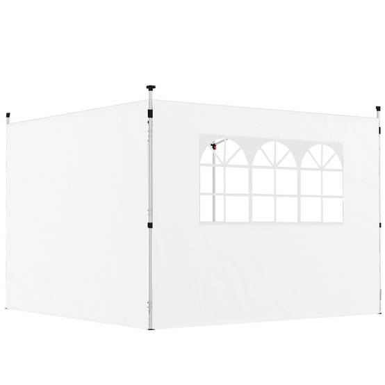 ComfortXL - Parois Latérales Tissu Oxford pour Tonnelle avec Fenêtre Anti-UV 3x3m Blanc - ComfortXL Outdoor Living - Image 1