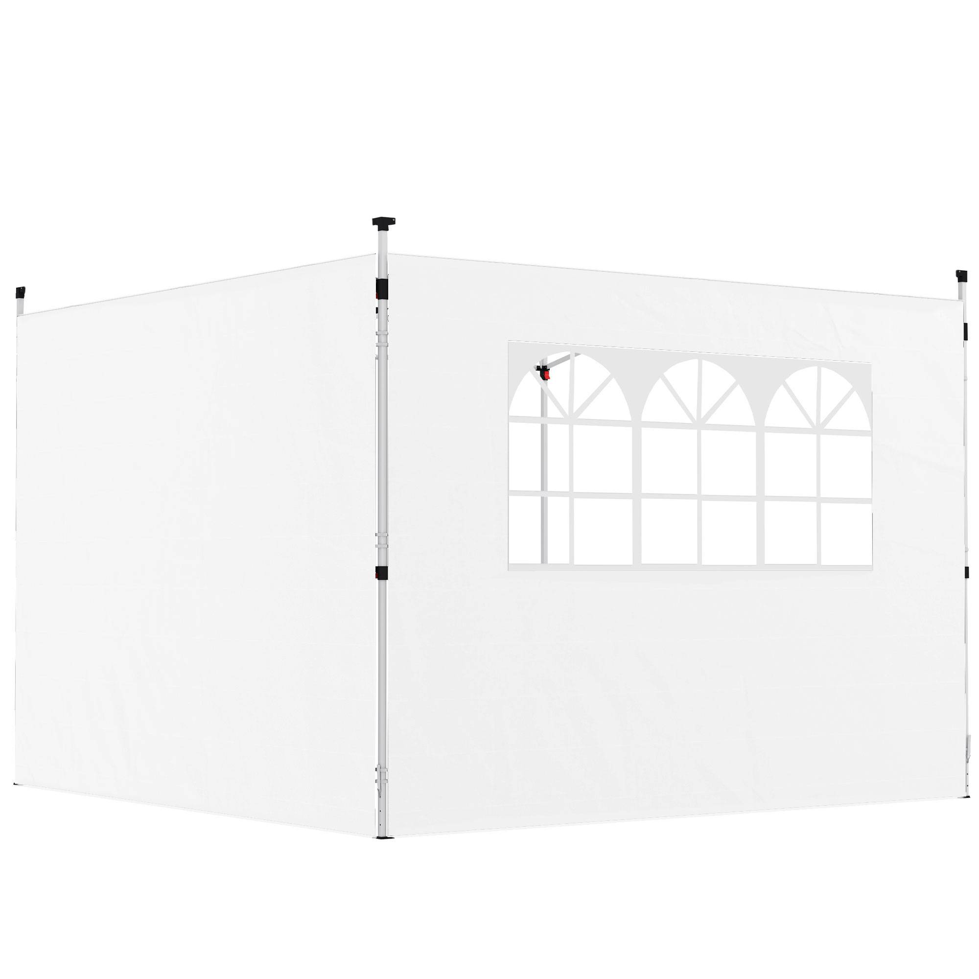 ComfortXL - Parois Latérales Tissu Oxford pour Tonnelle avec Fenêtre Anti-UV 3x3m Blanc - ComfortXL Outdoor Living - Image 1