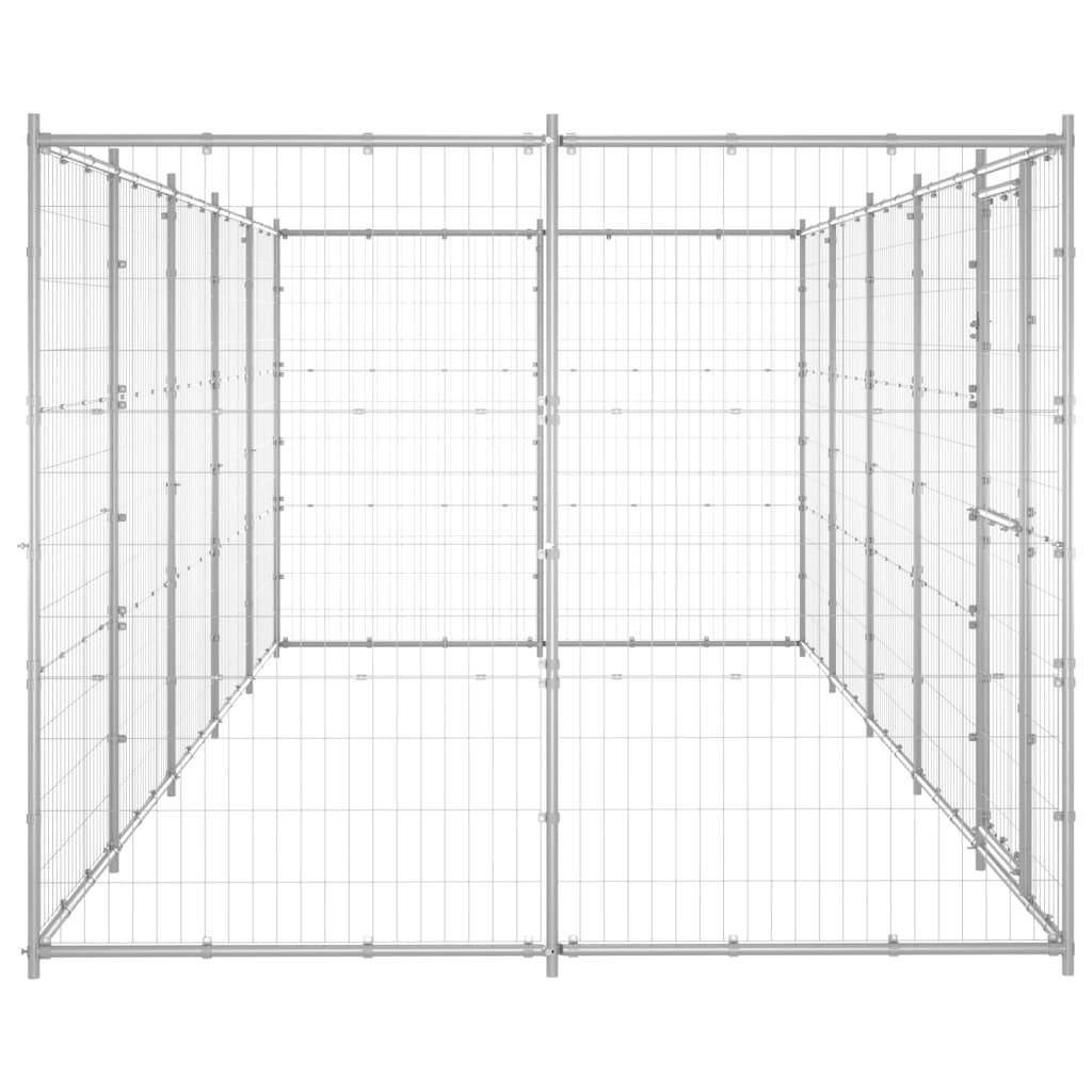 Helloshop26 - Chenil extérieur cage enclos parc animaux chien extérieur acier galvanisé 12,1 m² - Imagen 4