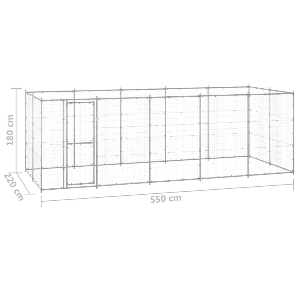 Helloshop26 - Chenil extérieur cage enclos parc animaux chien extérieur acier galvanisé 12,1 m² - Imagen 2