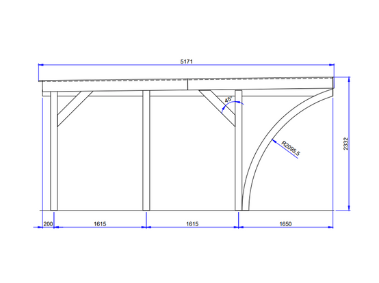 Carport bois autoportant 5,1x3,4 m pour 1 voiture en pin nordique traité autoclave Palerme – Direct Abris - Image 3