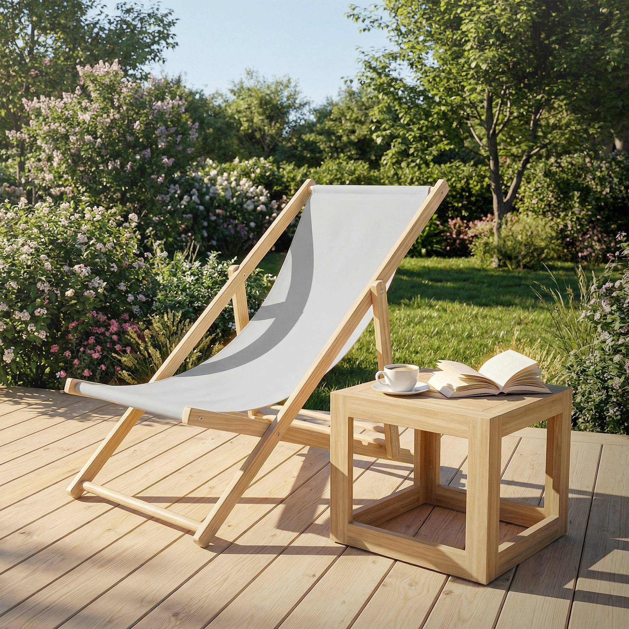 Ecd-Germany - Set 10x Chaise longue de jardin pliable gris clair en bois chiliennes 3 positions de couchage jusqu'à 120 kg usage intérieur extérieur balcon terrasse - Imagen 10