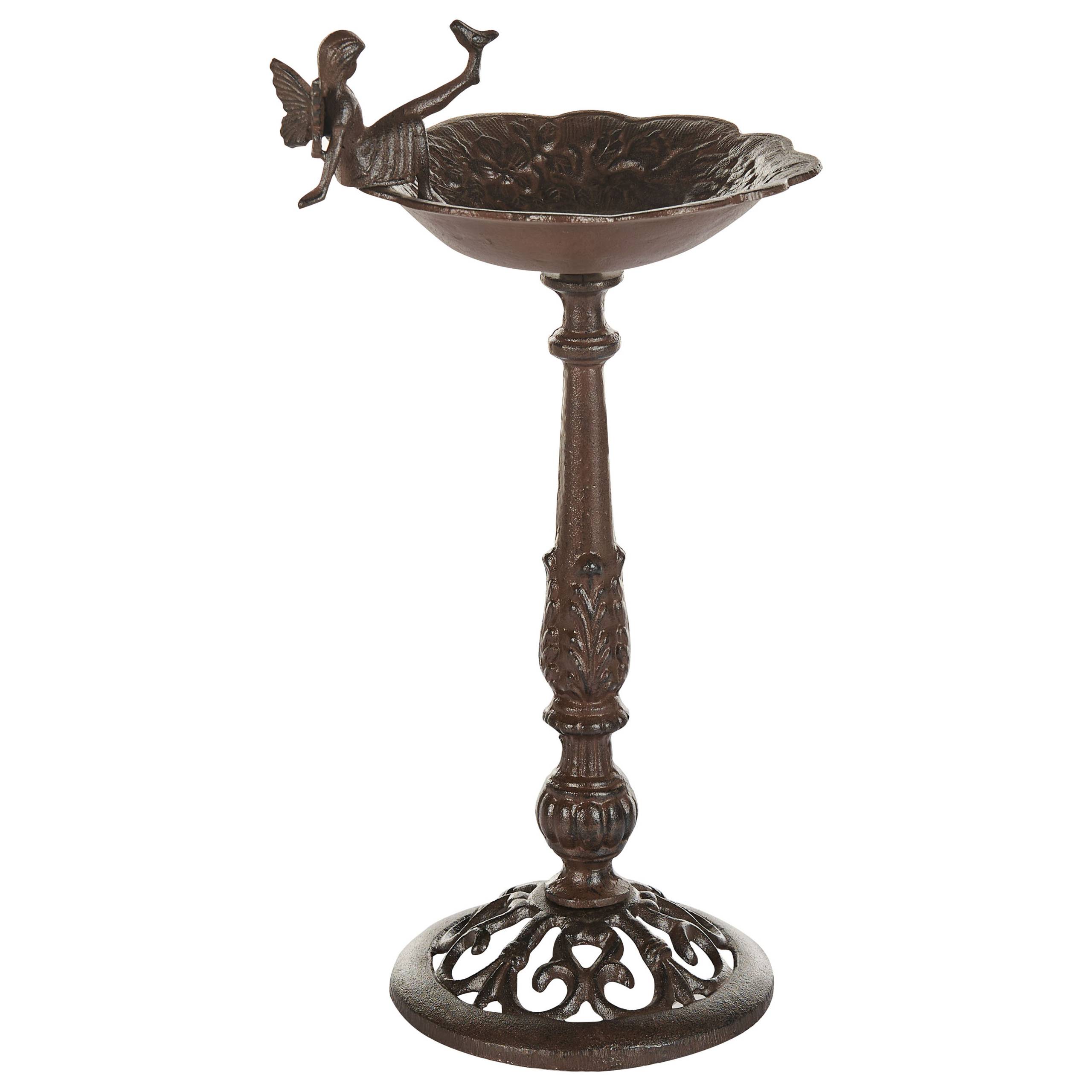 Beliani - Bassin à oiseaux Métal Marron LARK - 24x24x53- Beliani - Image 5