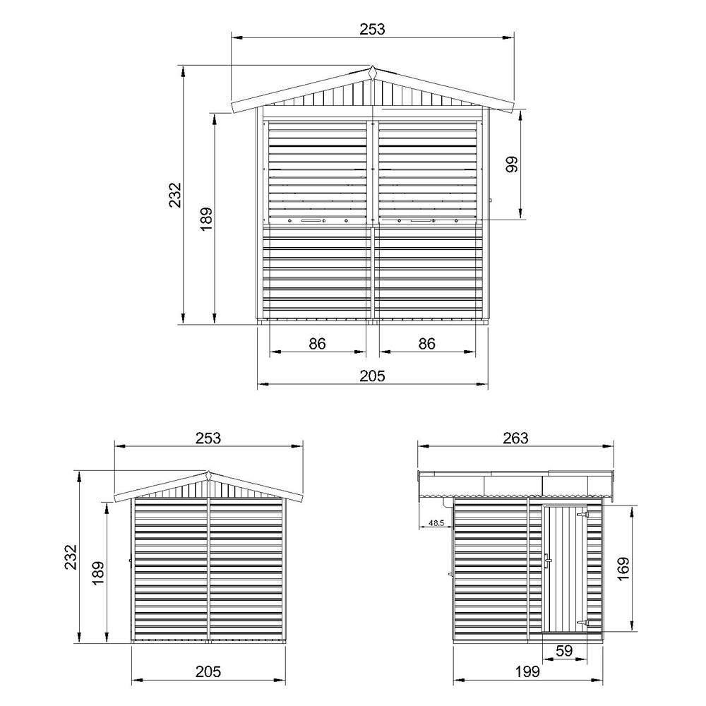 Timbela - Maison de jardin en bois H232x253x263 cm / 4 m² - Étal de marché en bois avec comptoir - Bar jardin - 17 mm d’épaisseur - Timbela M149Z - Image 5