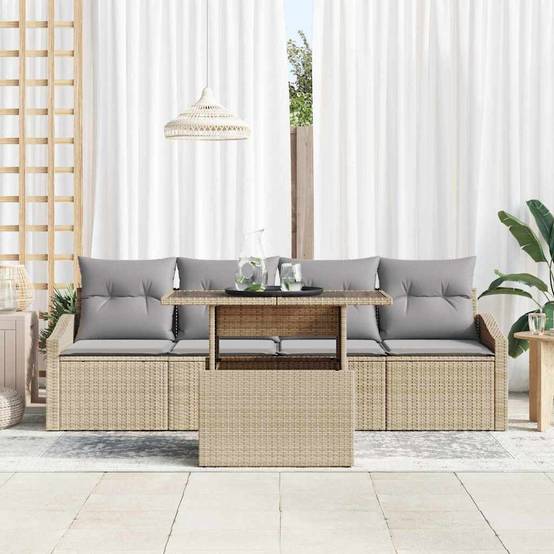 Salon Bas de Terrasse 5 Pièces Beige et Gris Clair Doux pour Moments de Relaxation en Duo – ComfortXL Outdoor Living - Imagen 3