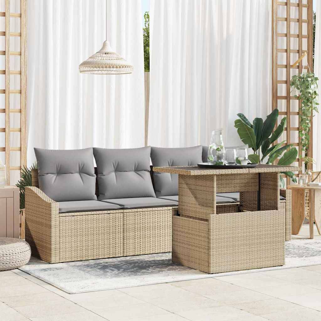Salon Bas de Terrasse 5 Pièces Beige et Gris Clair Doux pour Moments de Relaxation en Duo – ComfortXL Outdoor Living - Imagen 1
