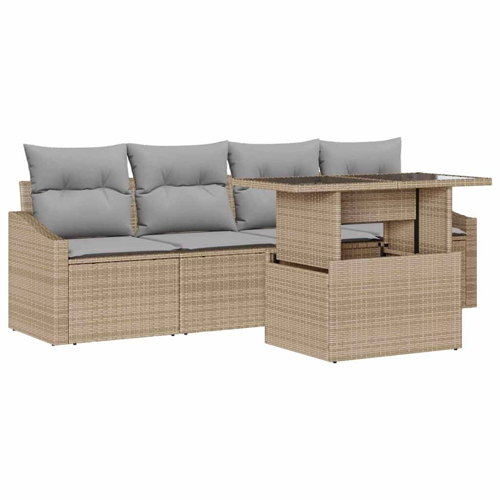 Salon Bas de Terrasse 5 Pièces Beige et Gris Clair Doux pour Moments de Relaxation en Duo – ComfortXL Outdoor Living - Imagen 2