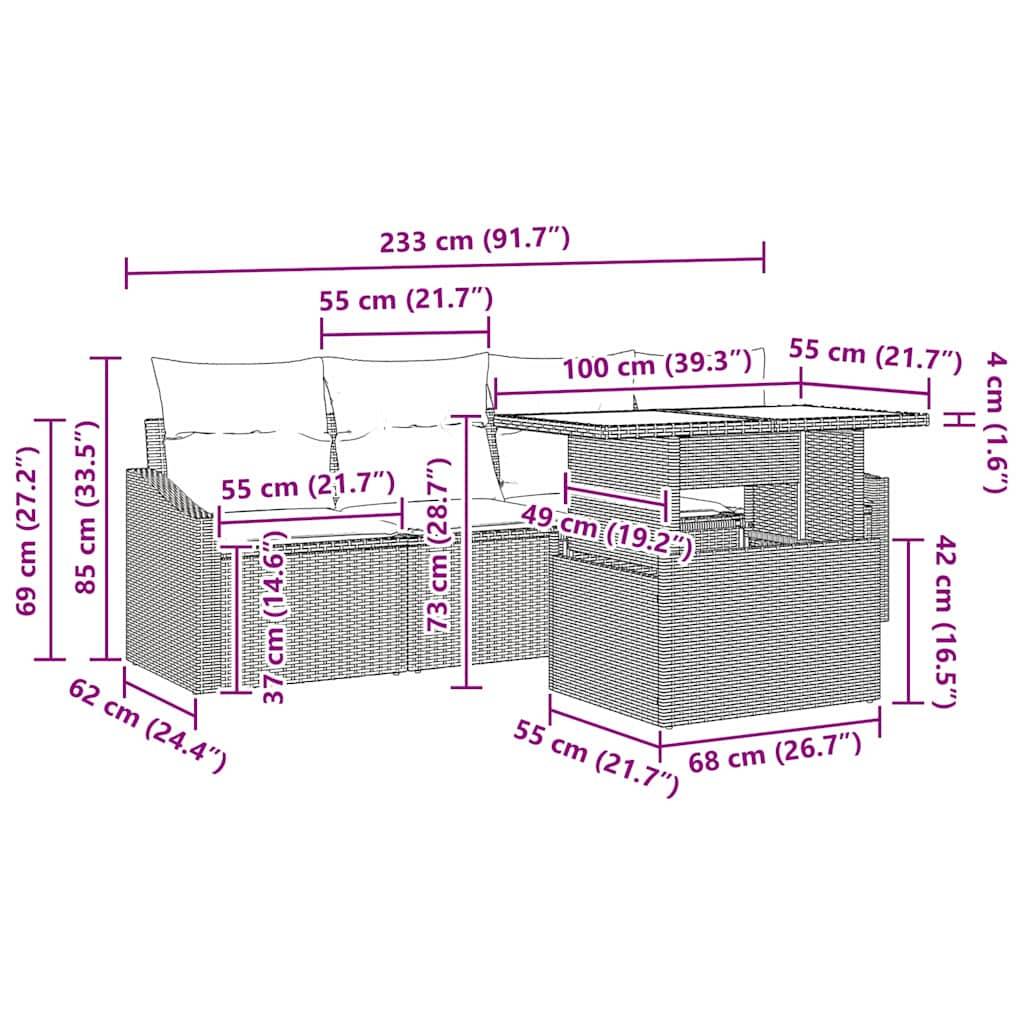 Salon Bas de Terrasse 5 Pièces Beige et Gris Clair Doux pour Moments de Relaxation en Duo – ComfortXL Outdoor Living - Imagen 8