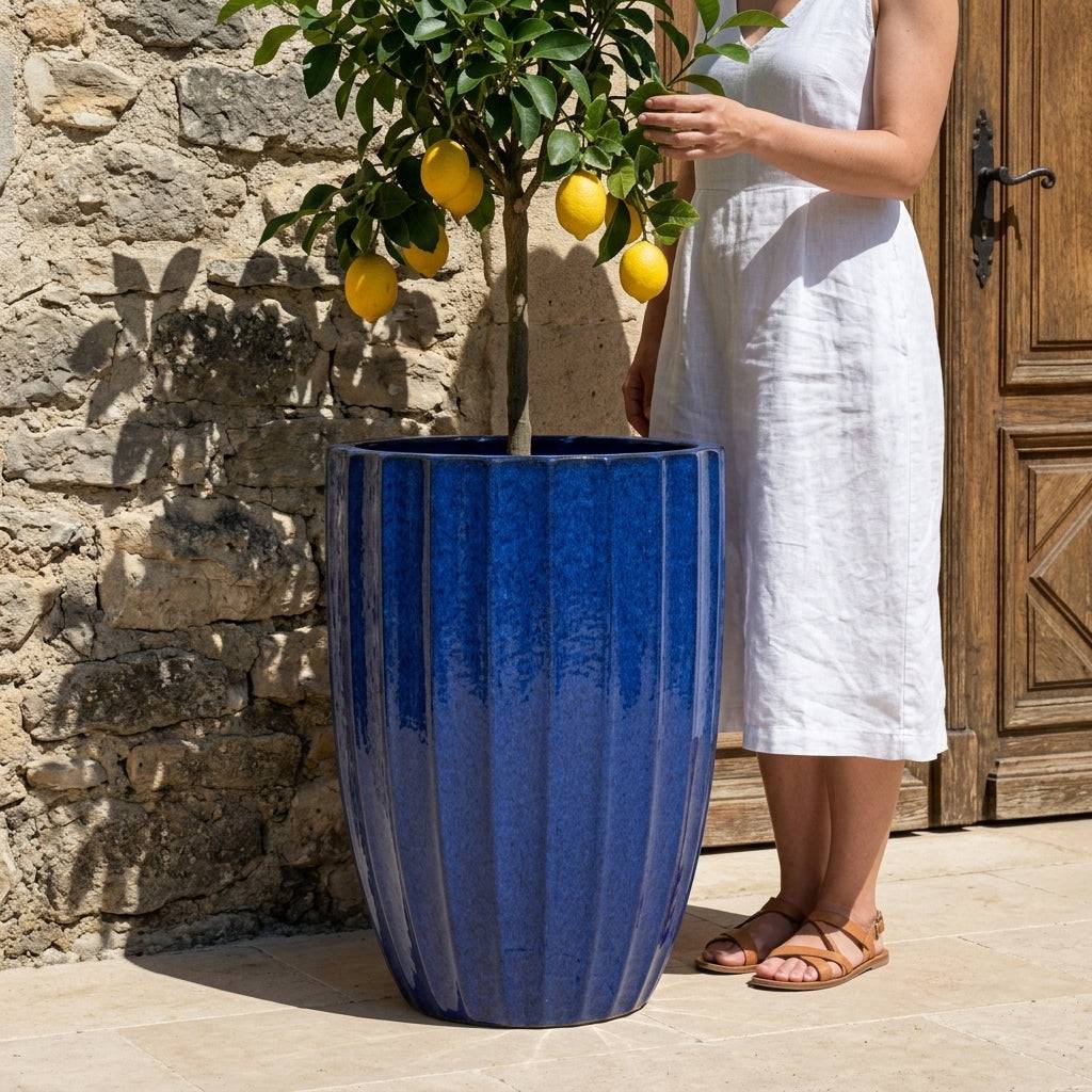 Pot HUGO 44x59cm bleu cobalt - Image 2
