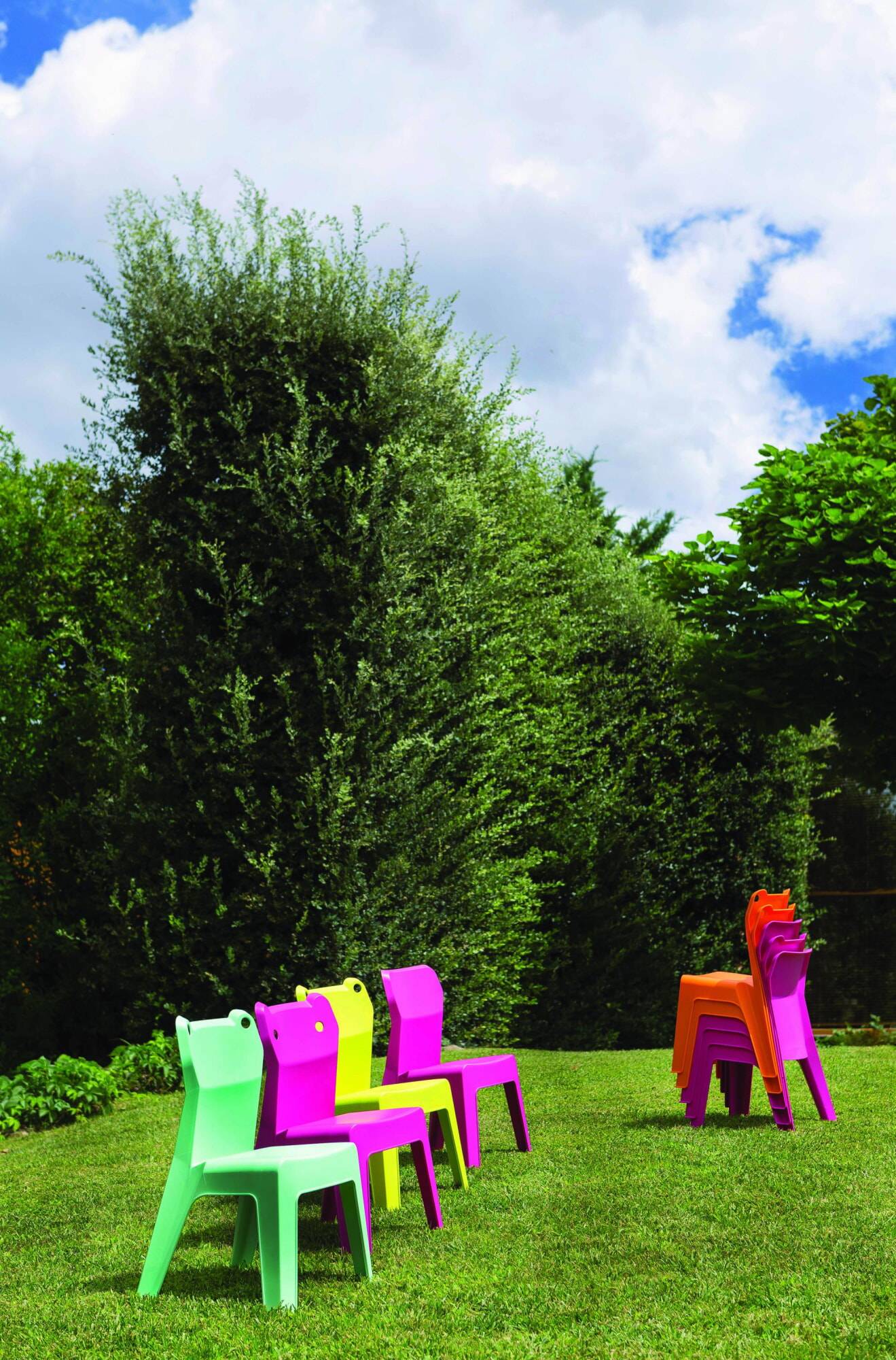 Set 2+1 chaises-table pour enfants intérieur, extérieur vert citron JAN garbar - Image 5