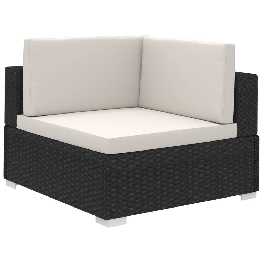 Salon de jardin modulable Résine tressée avec coussins confortables pour Terrasse Noir 12 pièces – ComfortXL Outdoor Living - Image 3
