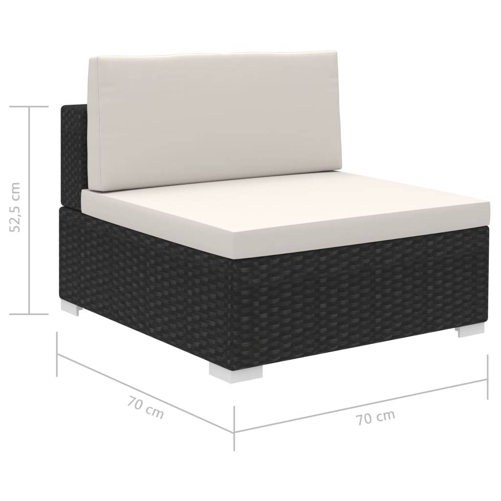 Salon de jardin modulable Résine tressée avec coussins confortables pour Terrasse Noir 12 pièces – ComfortXL Outdoor Living - Image 8