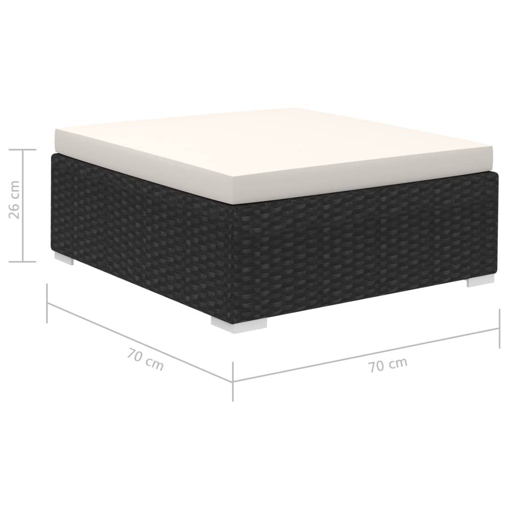 Salon de jardin modulable Résine tressée avec coussins confortables pour Terrasse Noir 12 pièces – ComfortXL Outdoor Living - Image 9