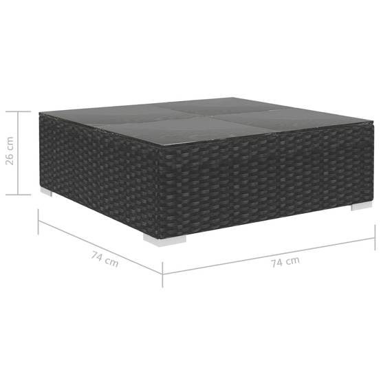 Salon de jardin modulable Résine tressée avec coussins confortables pour Terrasse Noir 12 pièces – ComfortXL Outdoor Living - Image 10