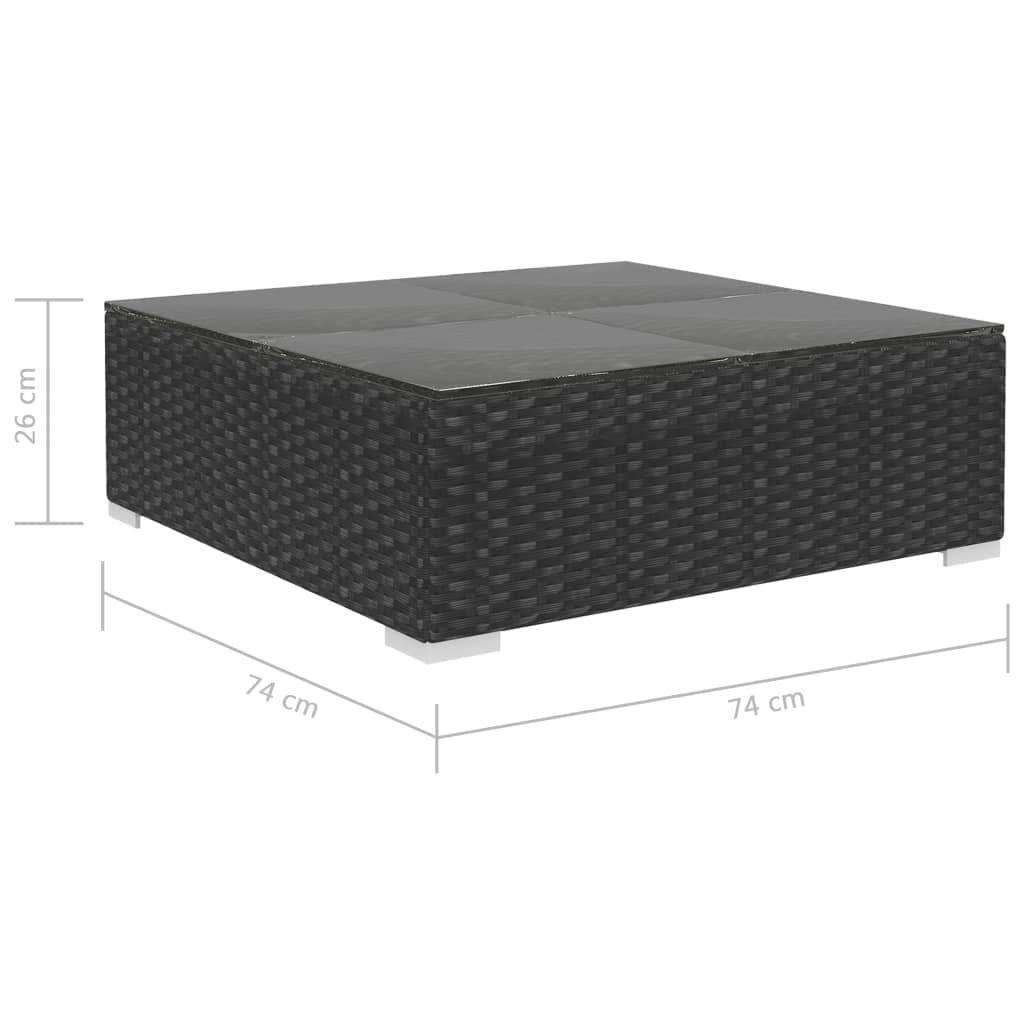 Salon de jardin modulable Résine tressée avec coussins confortables pour Terrasse Noir 12 pièces – ComfortXL Outdoor Living - Image 10