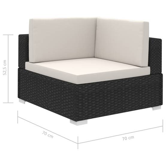 Salon de jardin modulable Résine tressée avec coussins confortables pour Terrasse Noir 12 pièces – ComfortXL Outdoor Living - Image 7