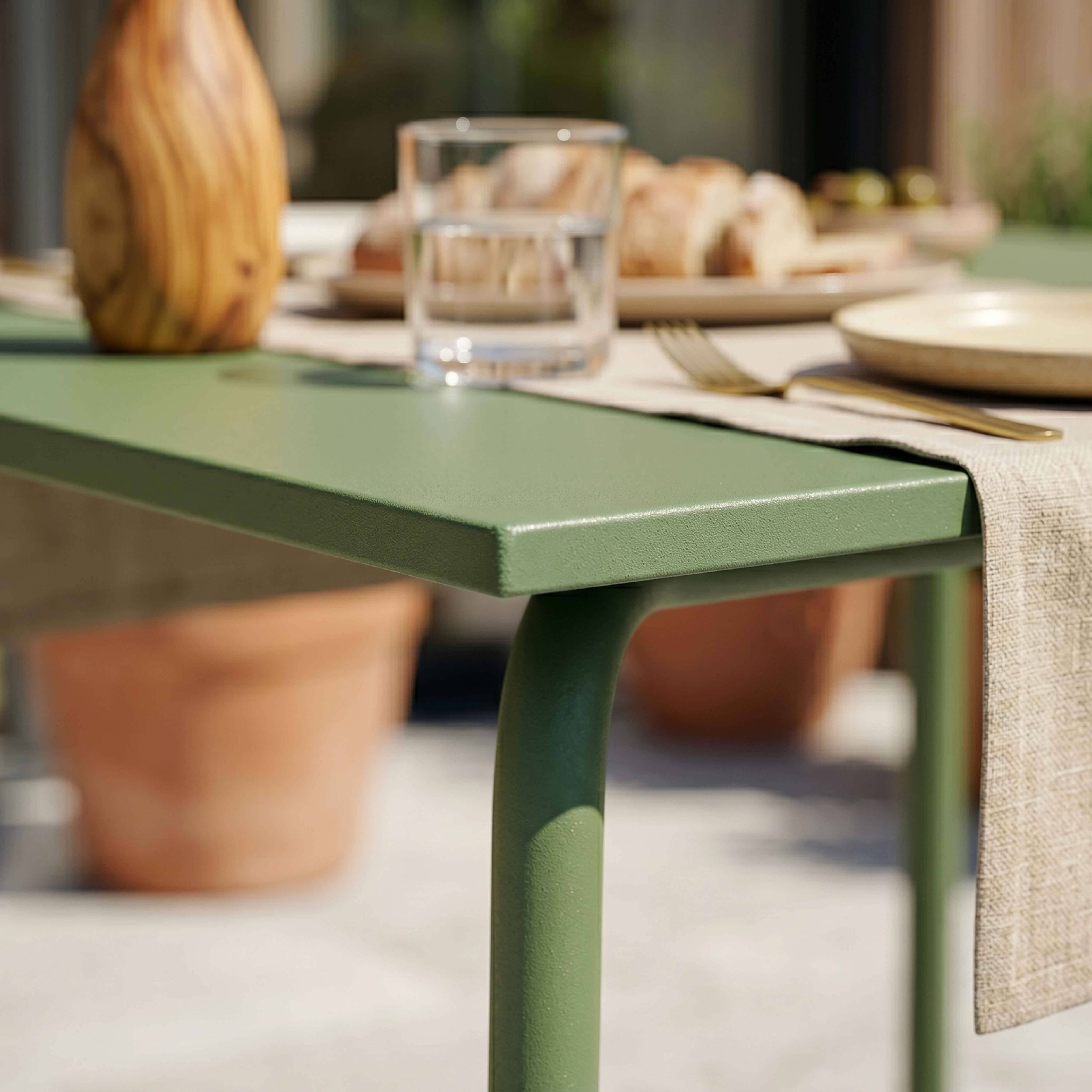 Oviala - Table de jardin en acier 6 places 120 cm vert cactus Palavas - Oviala - Imagen 6