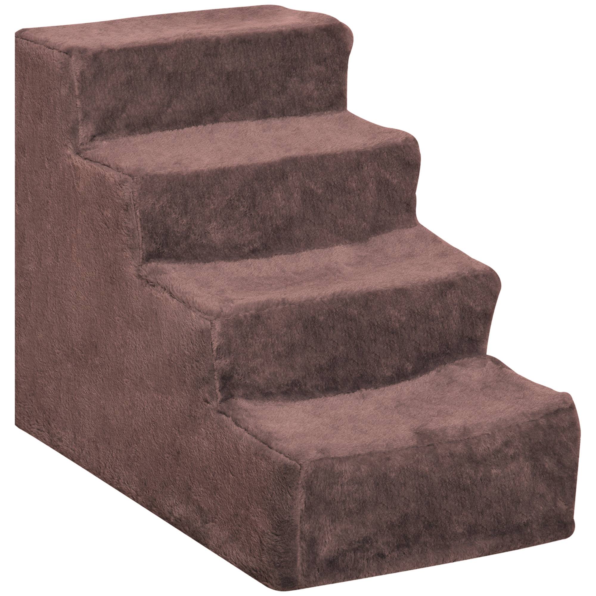 ComfortXL - Escalier pour chien et chat 4 marches en panneaux de particules marron 60 x 35 x 44 cm pour accéder au canapé - Image 10