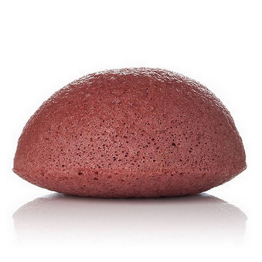 Sun&Sia - Éponge Konjac 100% Naturelle à l'Argile Rouge – Nettoie en Profondeur et en Douceur - Soin Naturel - Peau Mature ou Sèche - Image 2