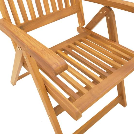 Ensemble de 5 pcs table de jardin avec chaises - mobilier de jardin Bois d'acacia solide-JU2726 - Image 8