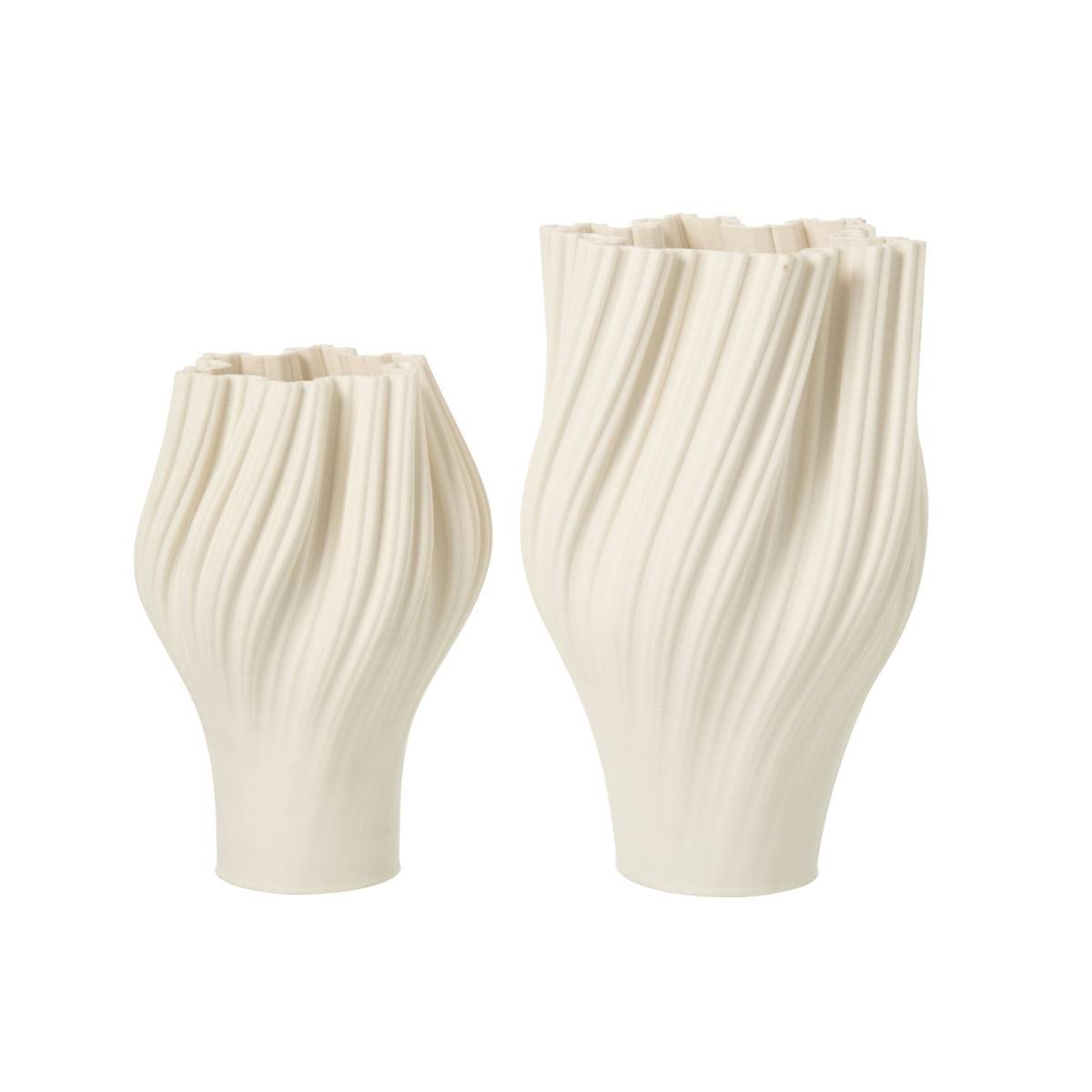J-Line - Vase Design en Porcelaine "Corolle" 30cm Blanc - Image 2
