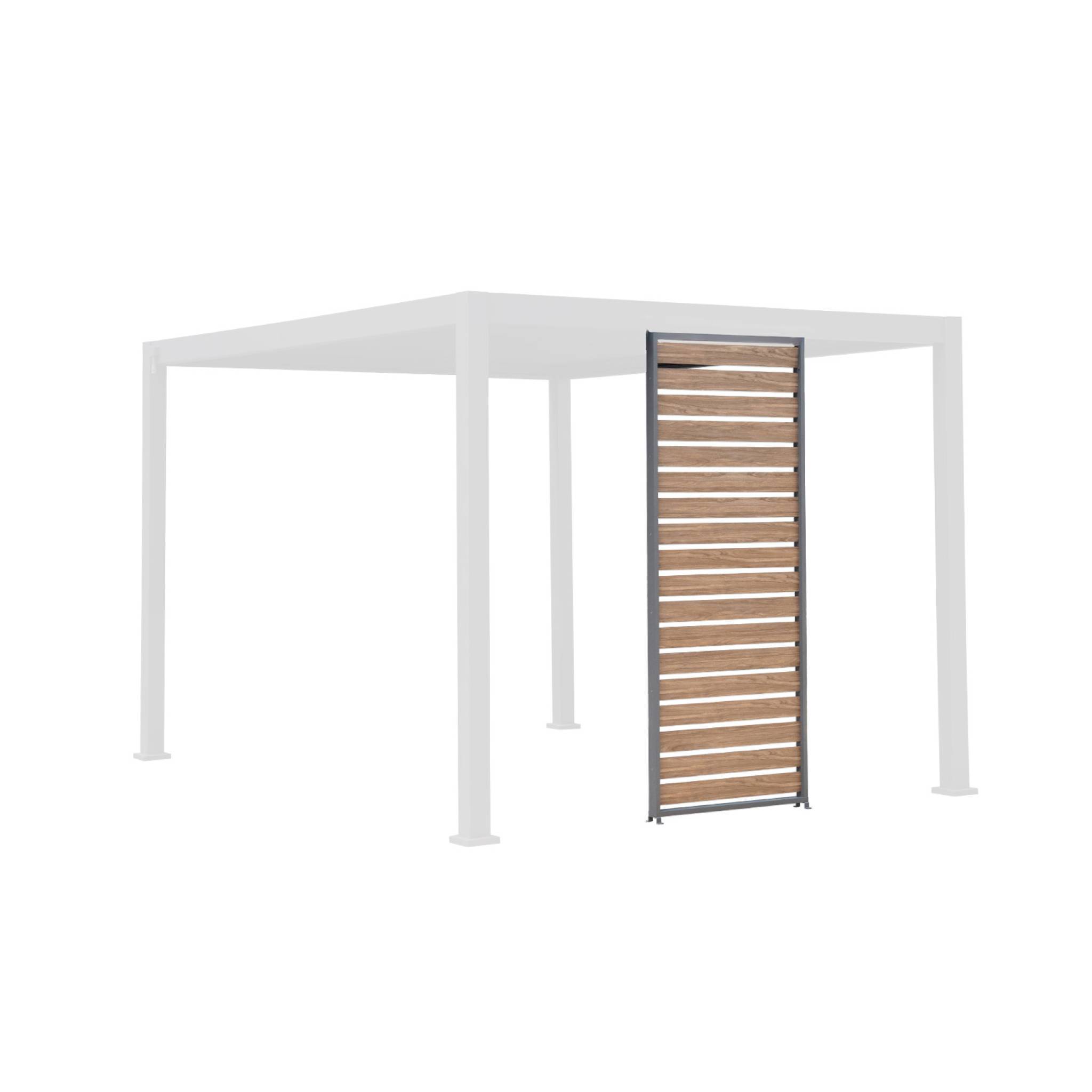 Persienne 100 cm pour pergola bioclimatique Triomphe aluminium effet bois anthracite | sweeek - Imagen 1