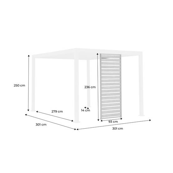 Persienne 100 cm pour pergola bioclimatique Triomphe aluminium effet bois anthracite | sweeek - Image 4