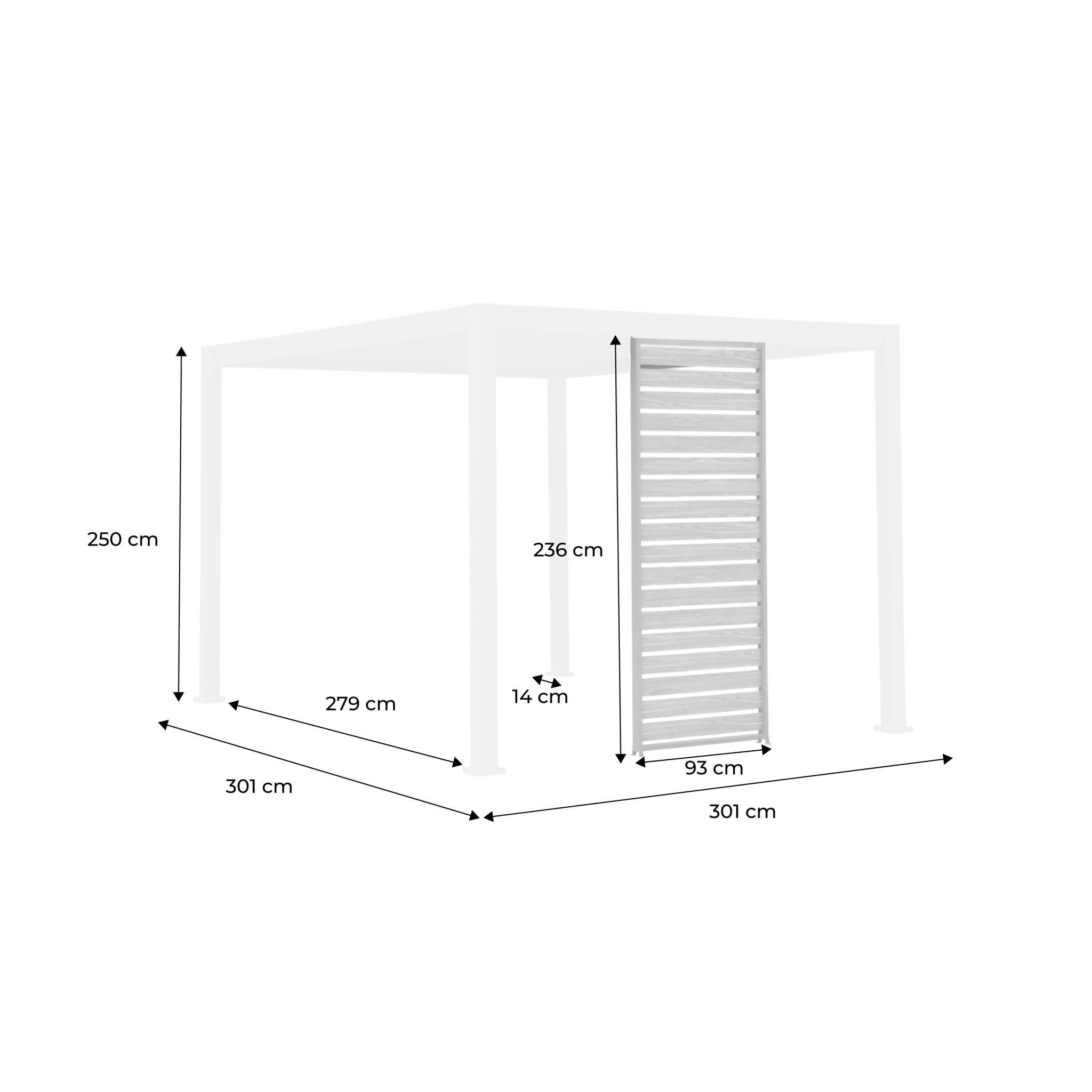 Persienne 100 cm pour pergola bioclimatique Triomphe aluminium effet bois anthracite | sweeek - Imagen 4