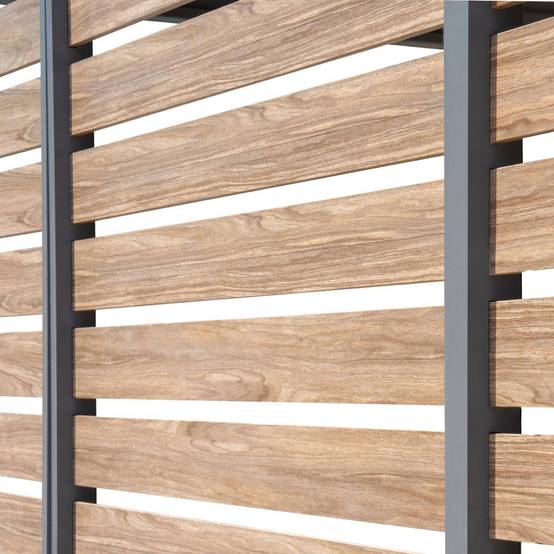Persienne 100 cm pour pergola bioclimatique Triomphe aluminium effet bois anthracite | sweeek - Image 5