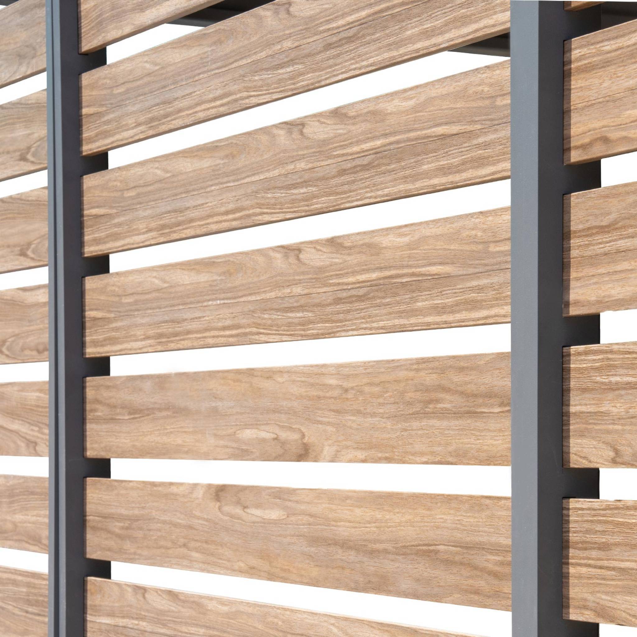Persienne 100 cm pour pergola bioclimatique Triomphe aluminium effet bois anthracite | sweeek - Imagen 5