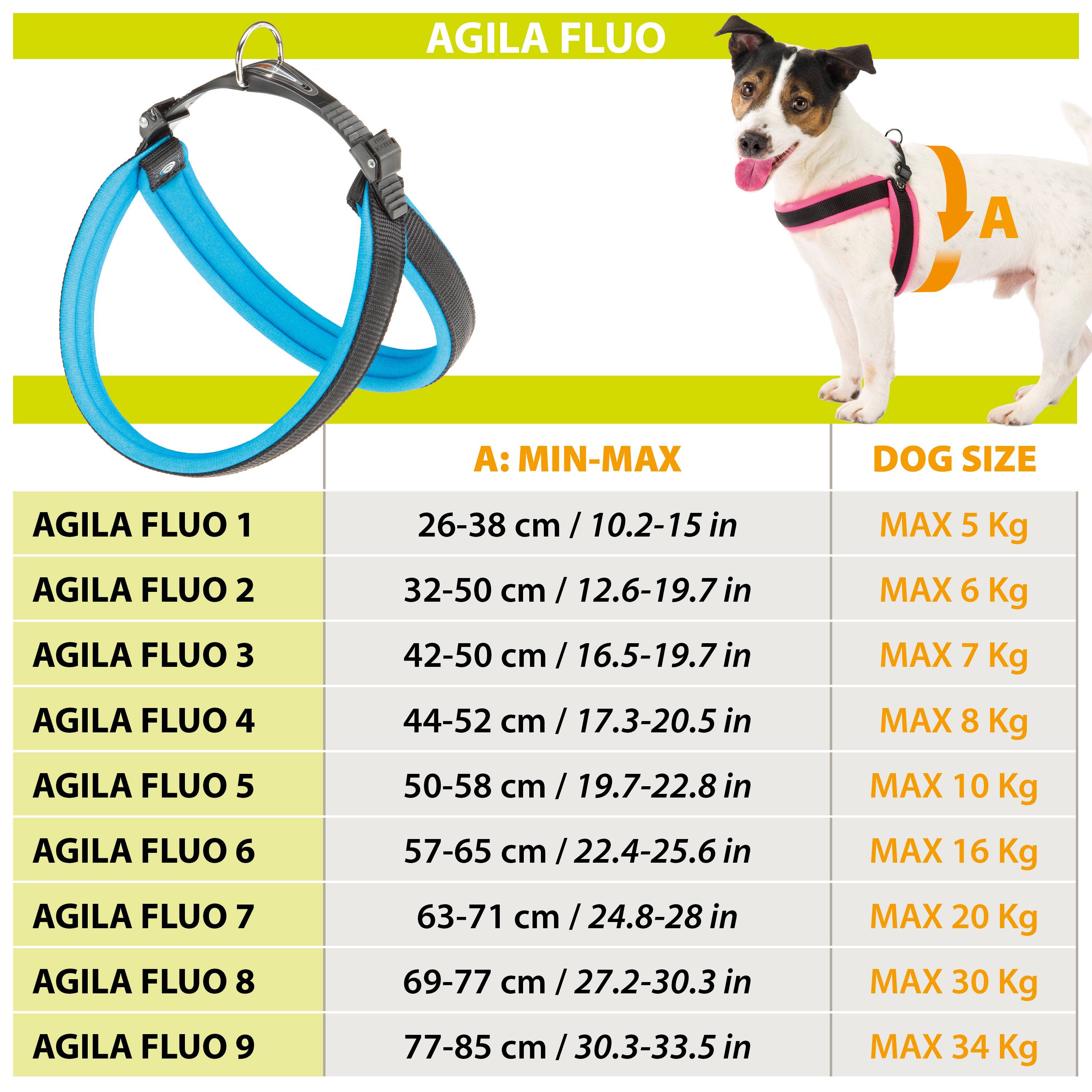 Ferplast - Ferplast Harnais ergonomique pour chiens AGILA FLUO 6, ajustement parfait, fermeture à double micro-régulation, rembourrage souple, A=B 57÷65 cm 25 mm - Imagen 3