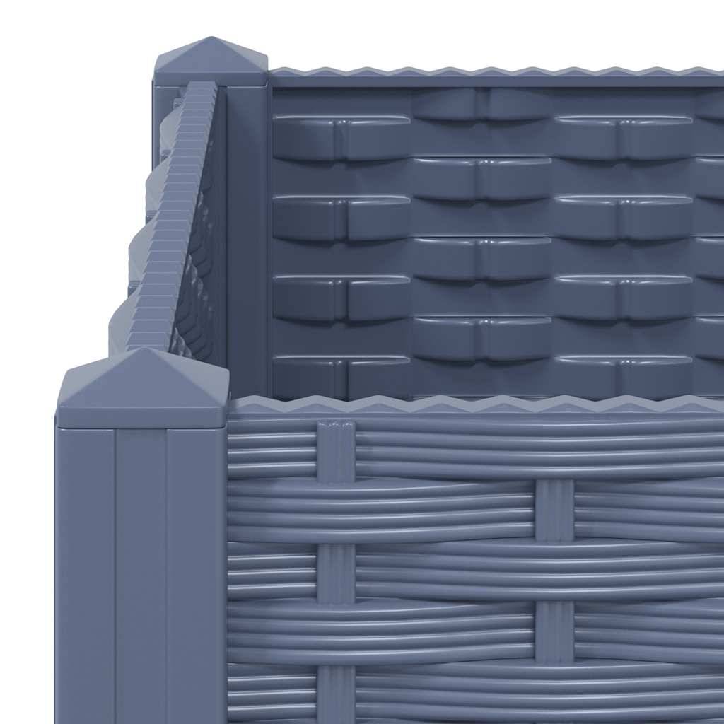 ComfortXL - Grand carré potager 160x40cm polypropylène sur pieds avec étagère jardin Gris – ComfortXL Outdoor Living - Image 6