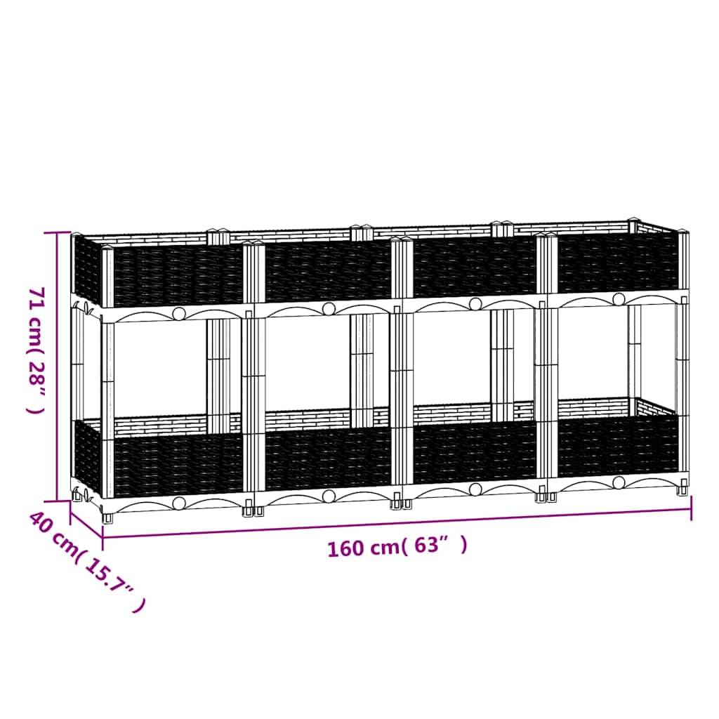 ComfortXL - Grand carré potager 160x40cm polypropylène sur pieds avec étagère jardin Gris – ComfortXL Outdoor Living - Image 8