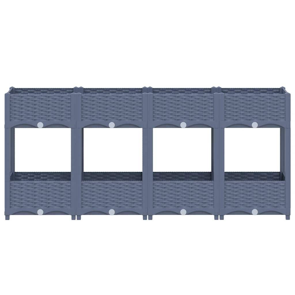 ComfortXL - Grand carré potager 160x40cm polypropylène sur pieds avec étagère jardin Gris – ComfortXL Outdoor Living - Image 3
