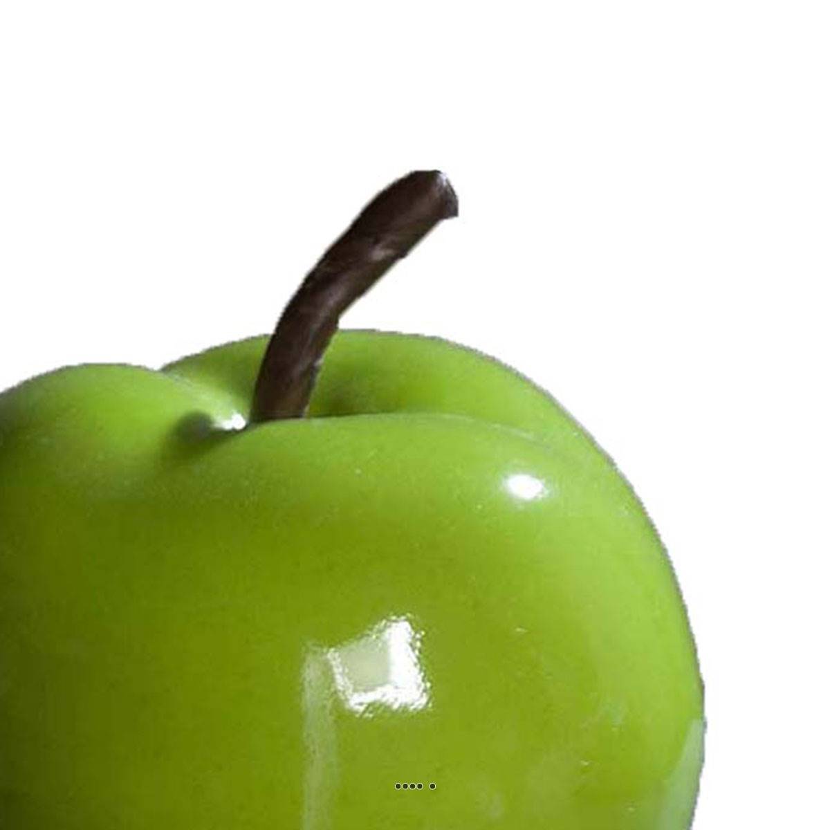 Artificielles - Pomme artificielle Verte brillante D 14 cm. Tres bel objet déco. - Imagen 3