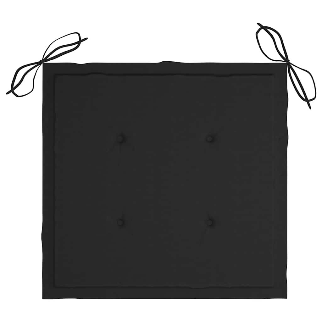ComfortXL - Ensemble de 4 Chaises de Jardin Grises en Bois d'Acacia avec Coussins Noir – ComfortXL Outdoor Living - Image 8